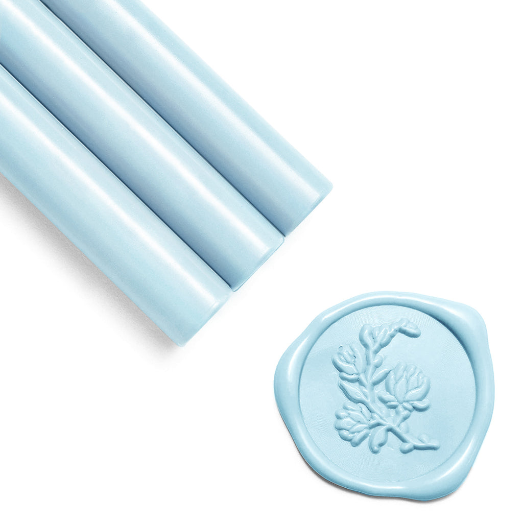 Wax Seal Kits, 20pcs Blue Sea Sealing Wax Sticks with 1 Pieces Glue Gun Set for