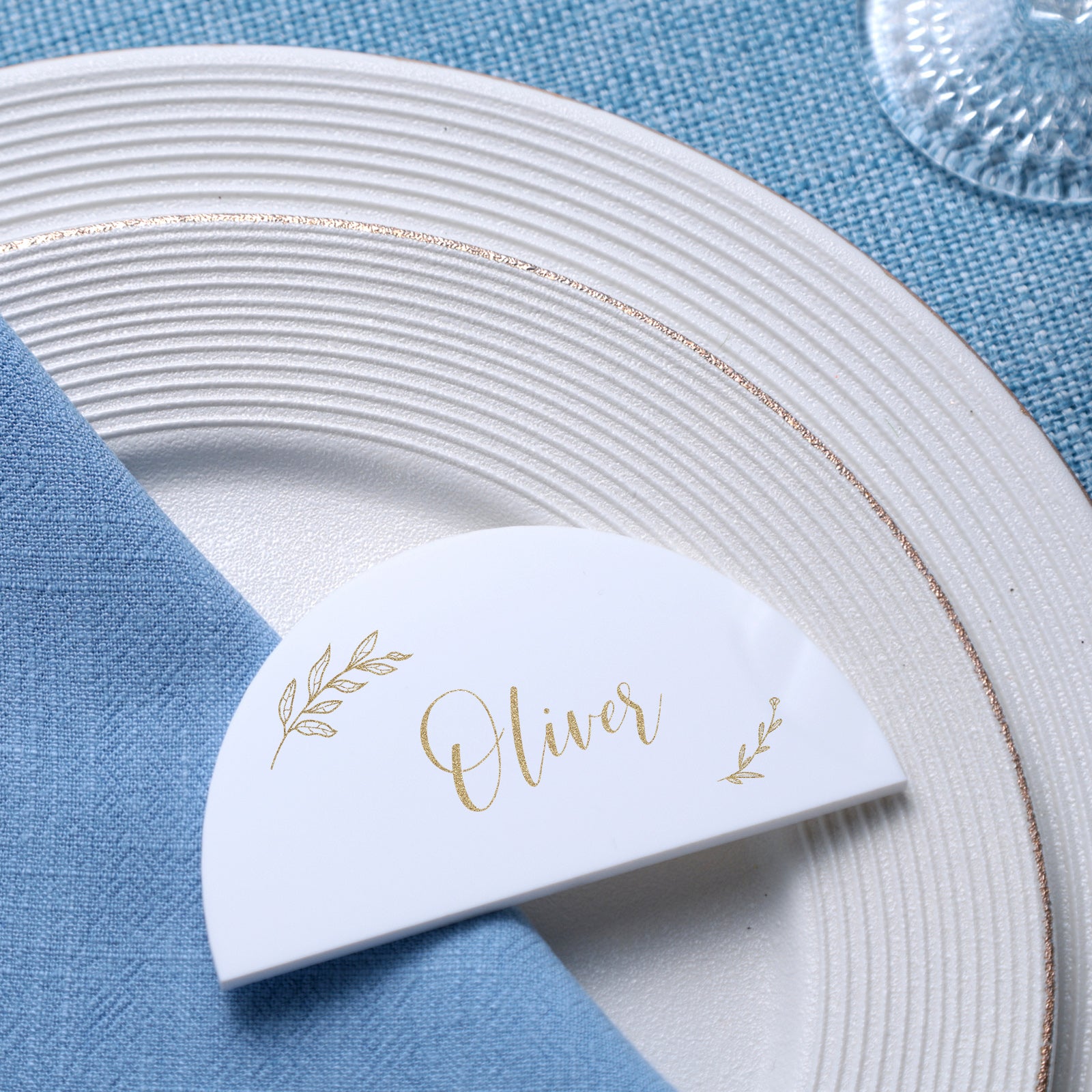 20 Pcs White Semicircle Acrylic Place Cards, 3.5x2 inches DIY Blank Half Circle Acrylic Sign, 1/8 inch Thick Perfect for Wedding Table Decor, Birthday, Centerpiece, Decoration, Party, Event