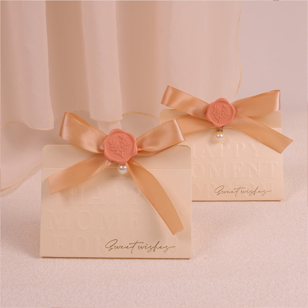 Wax Seal Stickers - Eucalyptus Wedding Invitation Envelope Seal Stickers, 50 Pcs Self- Adhesive Coral Peach Stickers