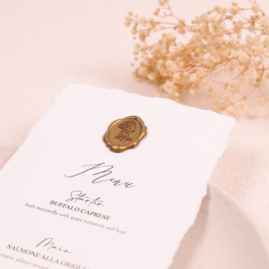 Wax Seal Stickers - Rose Oval Wedding Invitation Envelope Seal Stickers, 50 Pcs Self- Adhesive Antique Gold Stickers