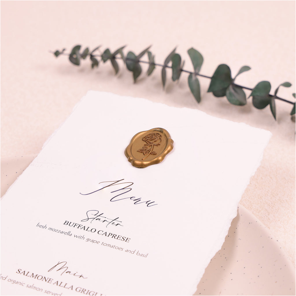 Wax Seal Stickers - Rose Oval Wedding Invitation Envelope Seal Stickers, 50 Pcs Self- Adhesive Antique Gold Stickers