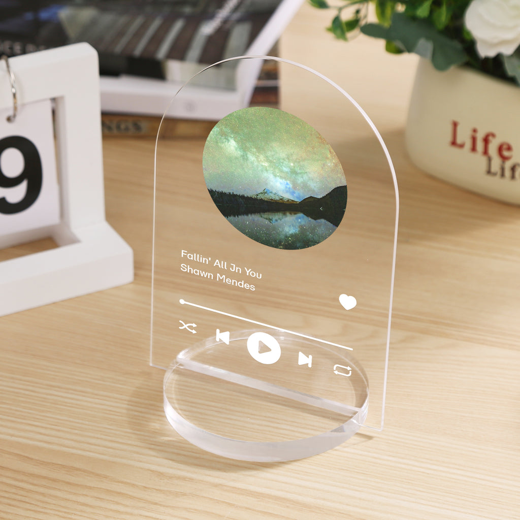 UNIQOOO 4" Clear Acrylic Round Stand |3mm Double-sided Slot Wedding Sign Holders, Perfect for Wedding, Table Number, Exhibition, Office, Restaurant, Business, 4 Count