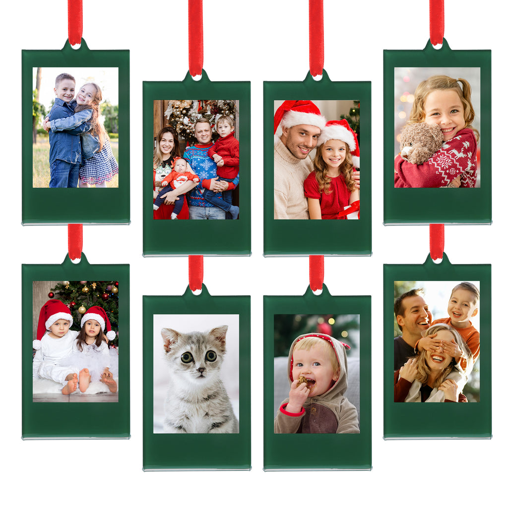 8 Pcs Christmas Instax Green Acrylic Picture Frames 8.6 * 5.4cm Fujifilm Polaroid Picture Ornaments