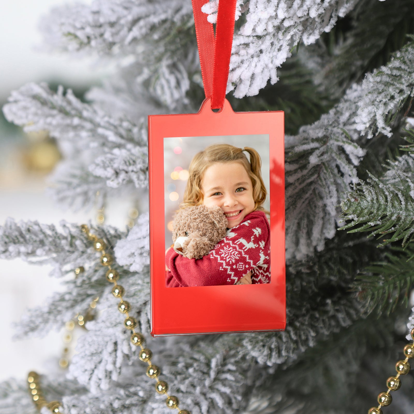 8 Pcs Christmas Instax Red Acrylic Picture Frames 8.6 * 5.4cm Fujifilm Polaroid Picture Ornaments