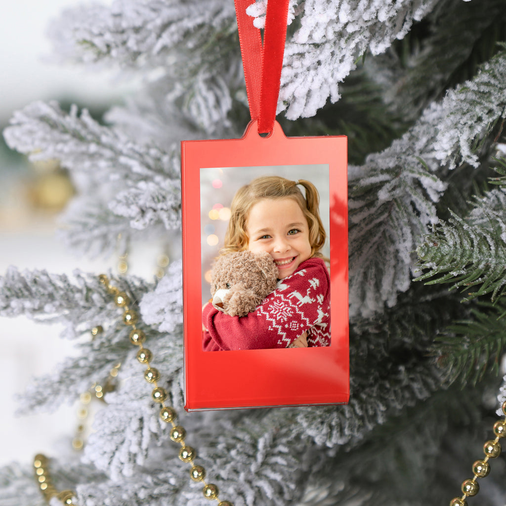 8 Pcs Christmas Instax Red Acrylic Picture Frames 8.6 * 5.4cm Fujifilm Polaroid Picture Ornaments