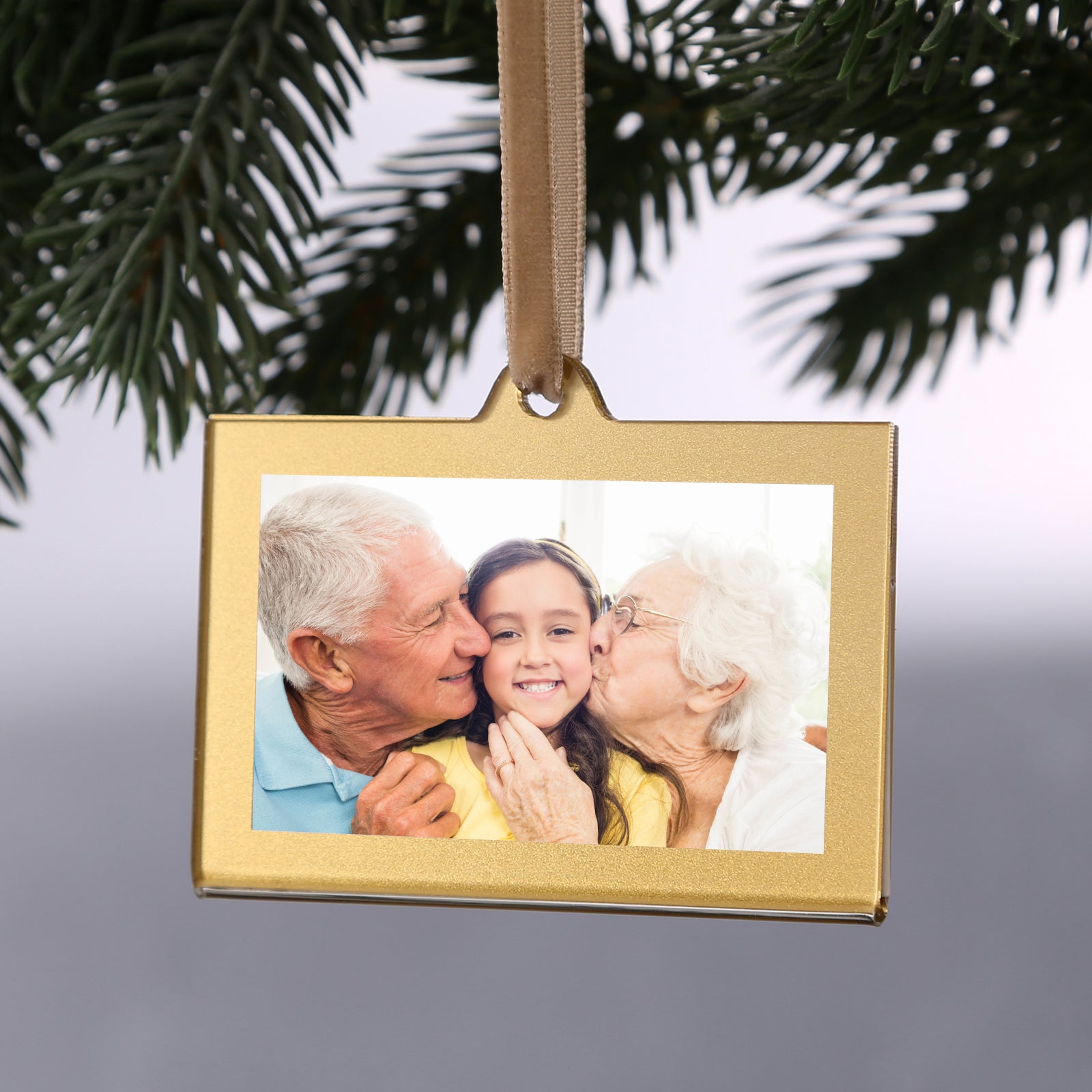 Christmas Photo Acrylic Ornament Frames, 3x2 Inches,8 Pack Gold Frames for Picture,Double-Sided Picture Frames