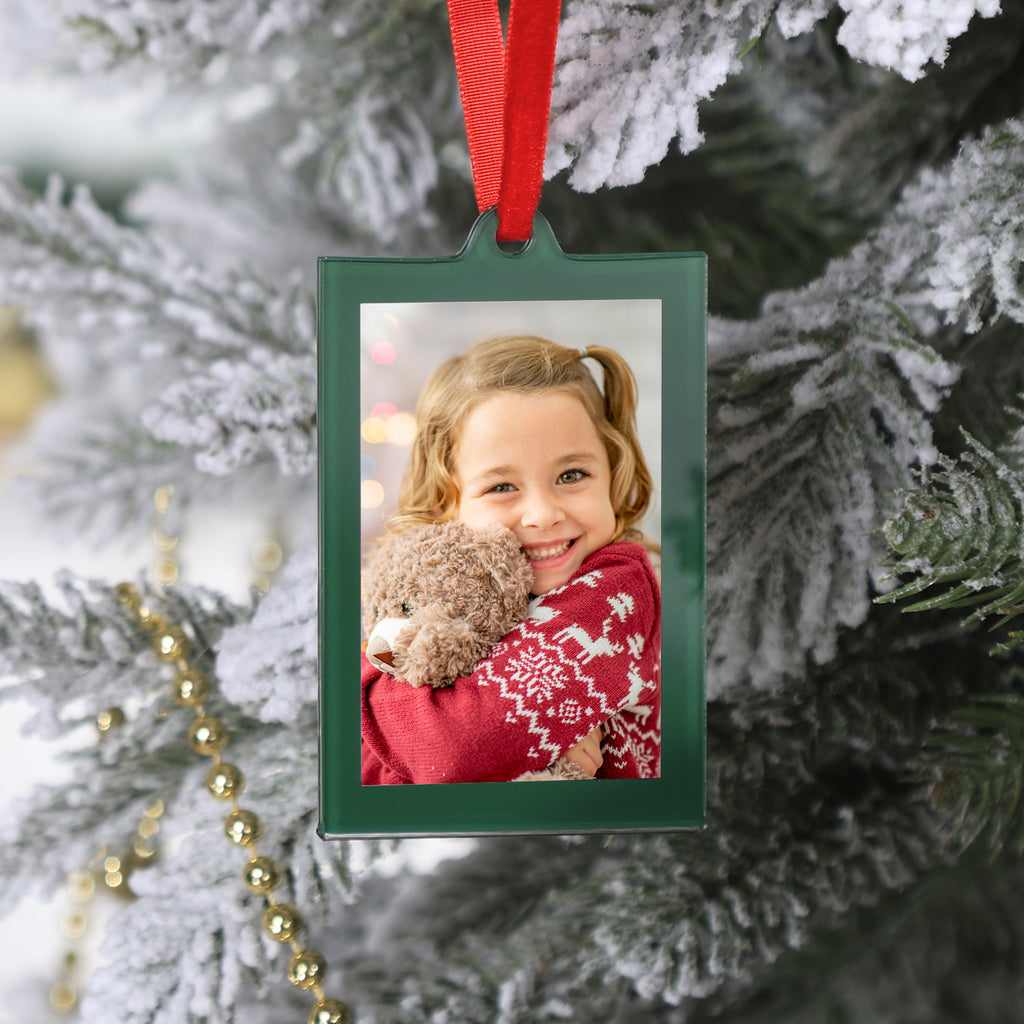 8 Pcs 2 x 3 inch Christmas Acrylic Green Photo Frame Ornaments for Display Picture