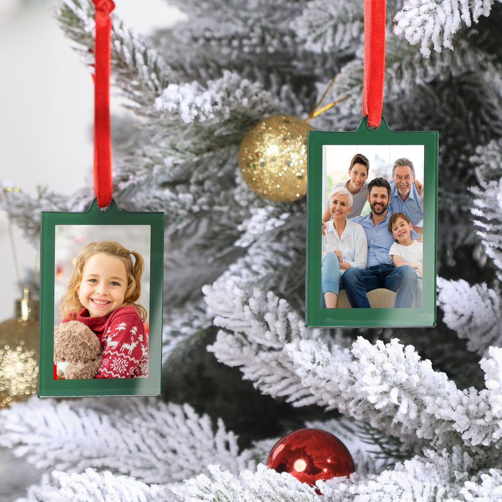 8 Pcs 2 x 3 inch Christmas Acrylic Green Photo Frame Ornaments for Display Picture