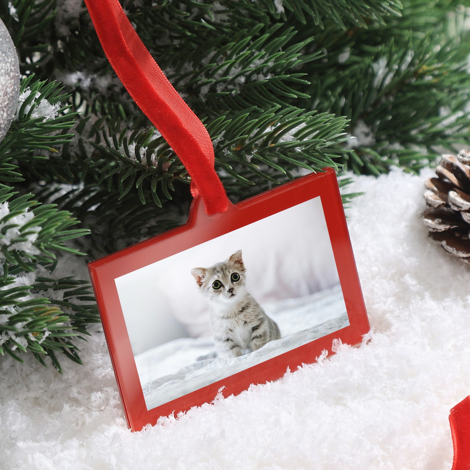 8 Pcs 2 x 3 inch Christmas Acrylic Red Photo Frame Ornaments for Display Picture