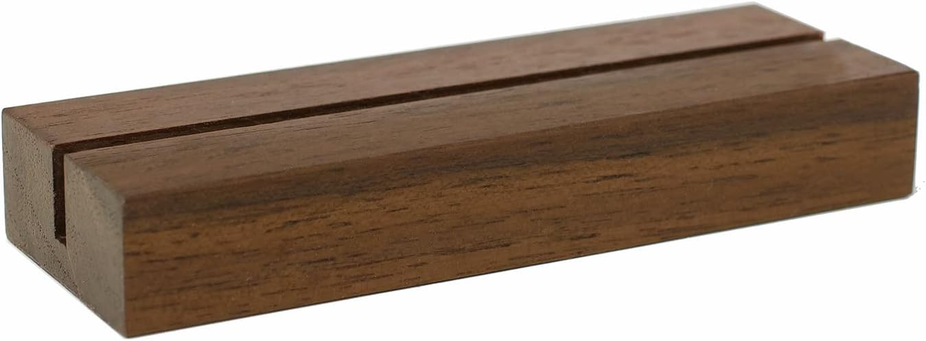 UNIQOOO 20 Pack 4'' Rustic Wood Acrylic Sign Holders | Table Numbers Display Stands