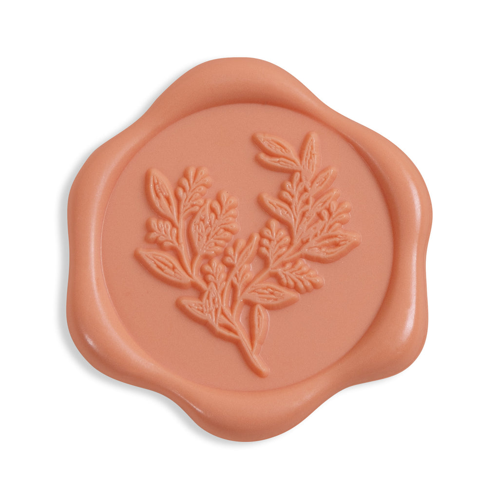 Wax Seal Stickers - Eucalyptus Wedding Invitation Envelope Seal Stickers, 50 Pcs Self- Adhesive Coral Peach Stickers