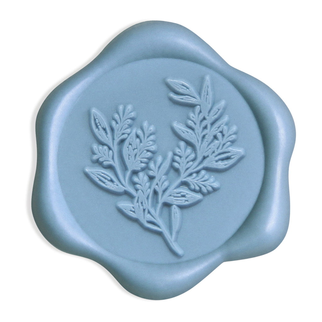 Wax Seal Stickers - Eucalyptus Wedding Invitation Envelope Seal Stickers, 100 Pcs Self- Adhesive Dusty Blue