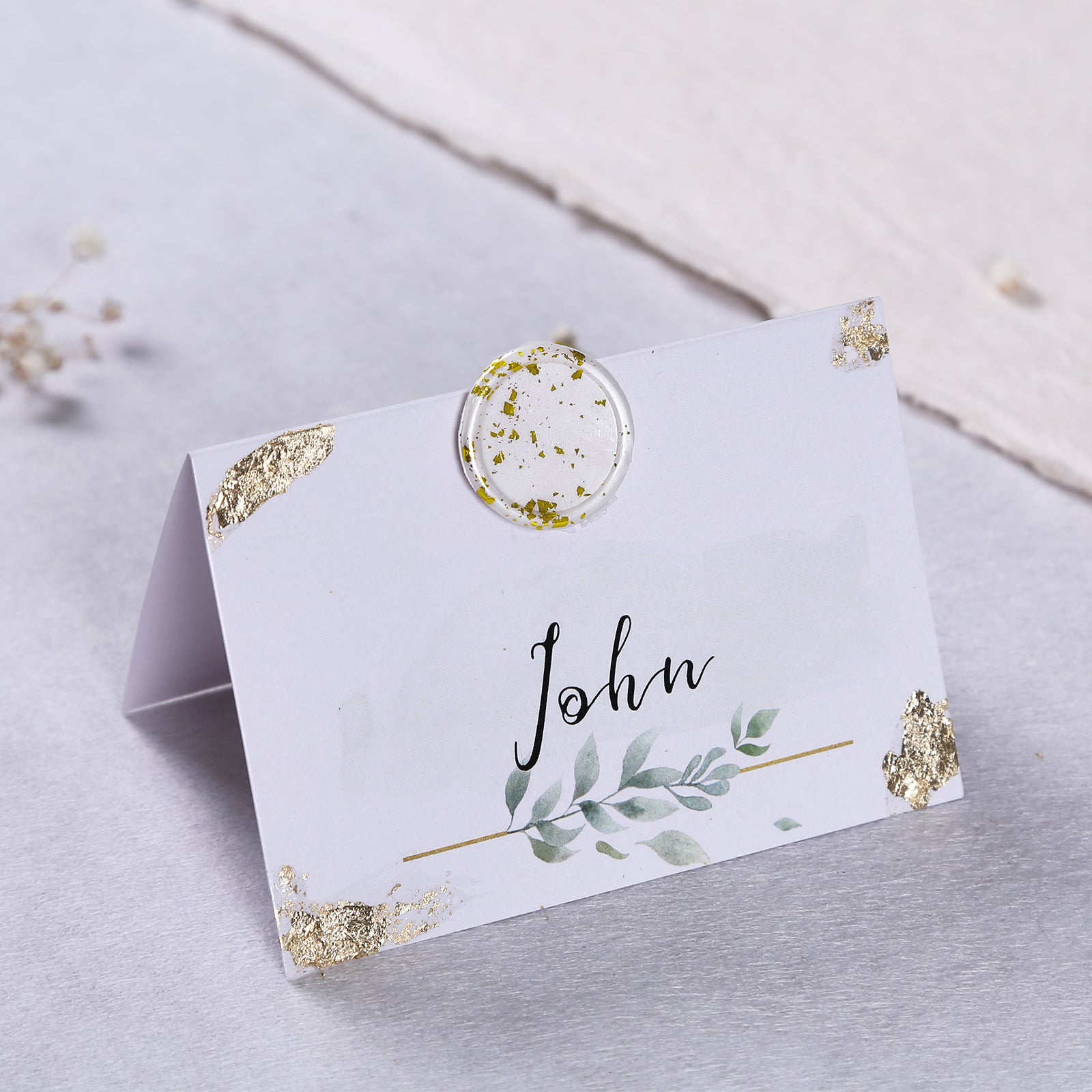 Wax Seal Stickers - Wedding Invitation Envelope Seal Stickers Shell White Stickers with Gold Foil