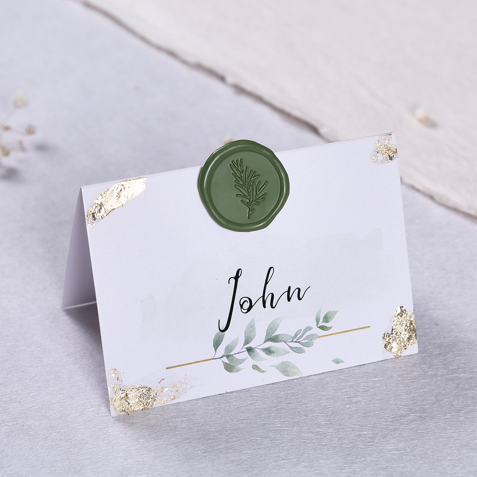 Wax Seal Stickers - Wedding Invitation Envelope Seal Stickers Self Adhesive Olive Green Stickers,Rosemary, 100pcs