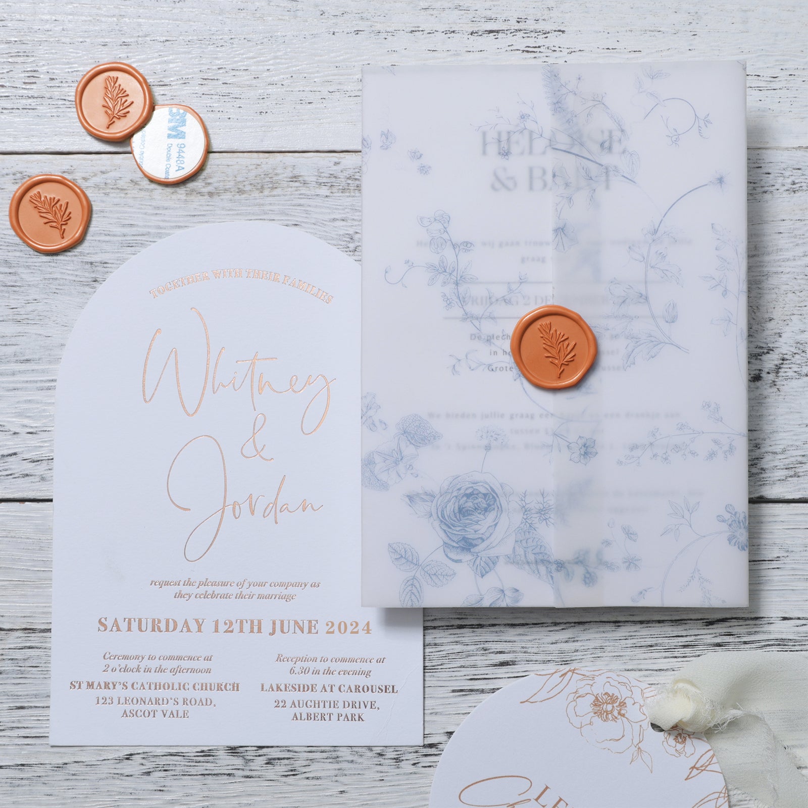 Wax Seal Stickers - Wedding Invitation Envelope Seal Stickers Self AdhesiveRuse Orange Terrecotta Stickers, Rosemary, 50pcs