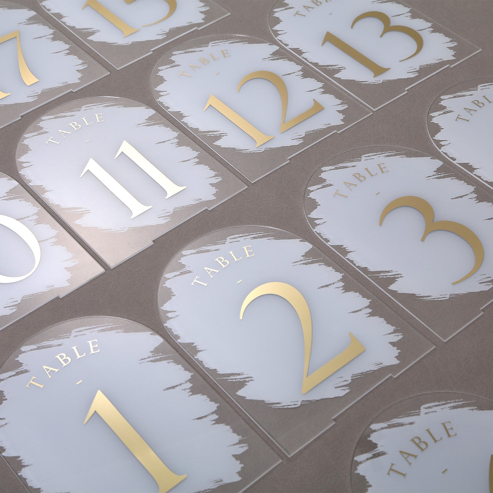 White Painted Arch Wedding Table Numbers with Stands 1-15