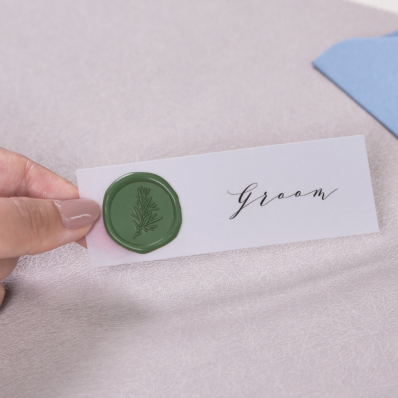 Wax Seal Stickers - Wedding Invitation Envelope Seal Stickers Self Adhesive Olive Green Stickers,Rosemary, 100pcs