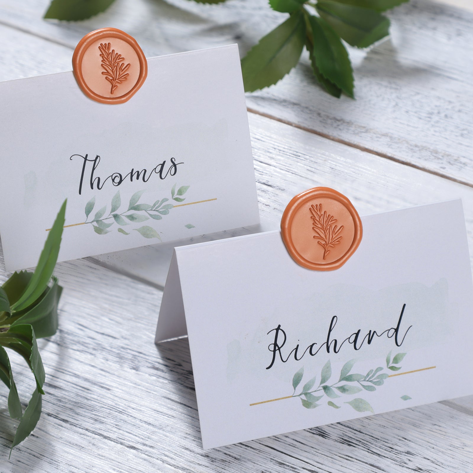 Wax Seal Stickers - Wedding Invitation Envelope Seal Stickers Self AdhesiveRuse Orange Terrecotta Stickers, Rosemary, 50pcs