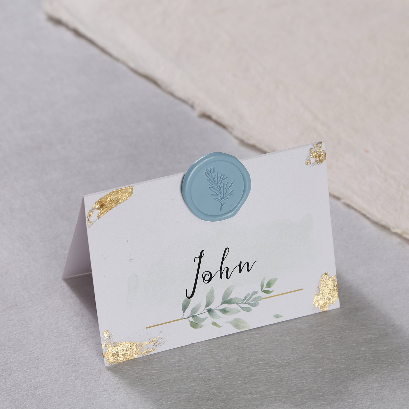 Wax Seal Stickers - Wedding Invitation Envelope Seal Stickers Self Adhesive Dusty Blue Stickers, Eucalyptus, 100pcs