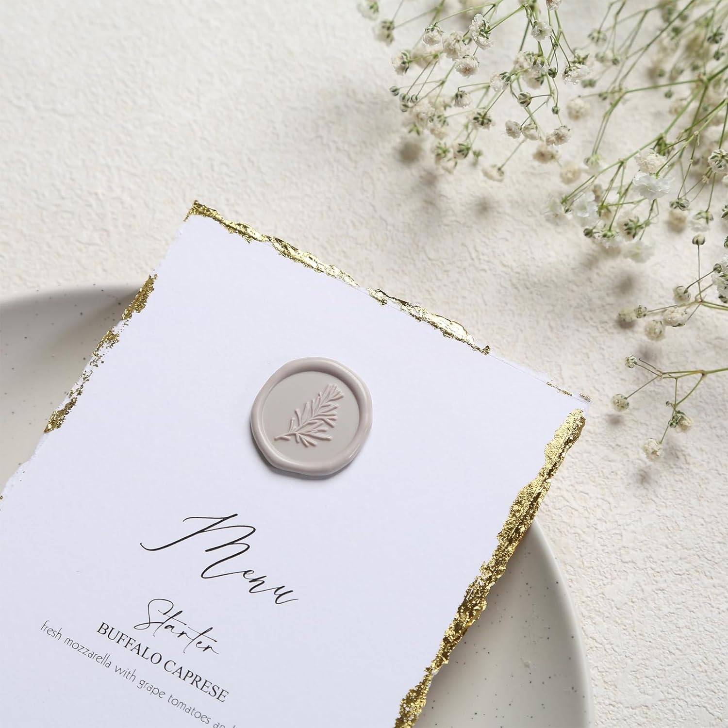 Wax Seal Stickers - Wedding Invitation Envelope Seal Stickers Self Adhesive Warm Grey Stickers, Rosemary, 50pcs