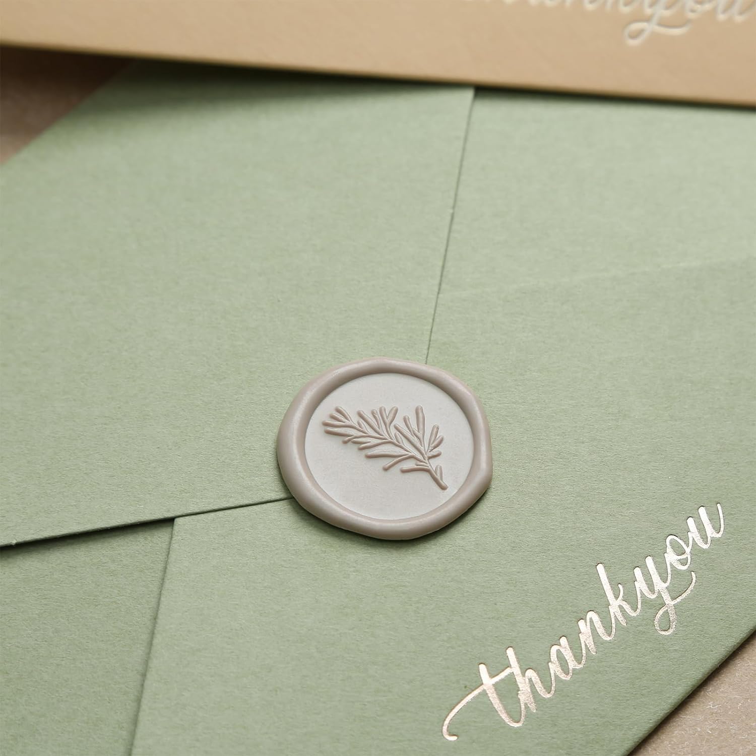 Wax Seal Stickers - Wedding Invitation Envelope Seal Stickers Self Adhesive Warm Grey Stickers, Rosemary, 50pcs