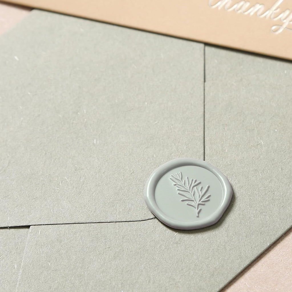 Wax Seal Stickers - Wedding Invitation Envelope Seal Stickers Self Adhesive Dusty Green Stickers, Rosemary, 50pcs