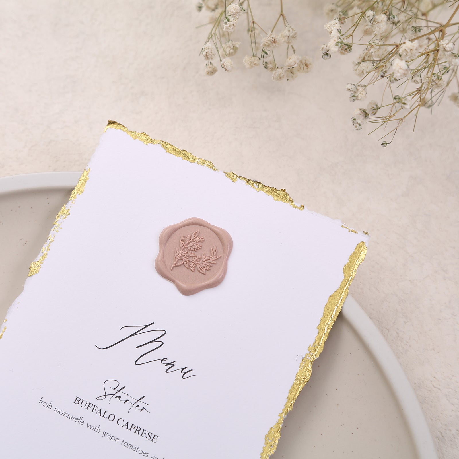 Wax Seal Stickers - Eucalyptus Wedding Invitation Envelope Seal Stickers, 100 Pcs Self- Adhesive Dusty Rose Stickers