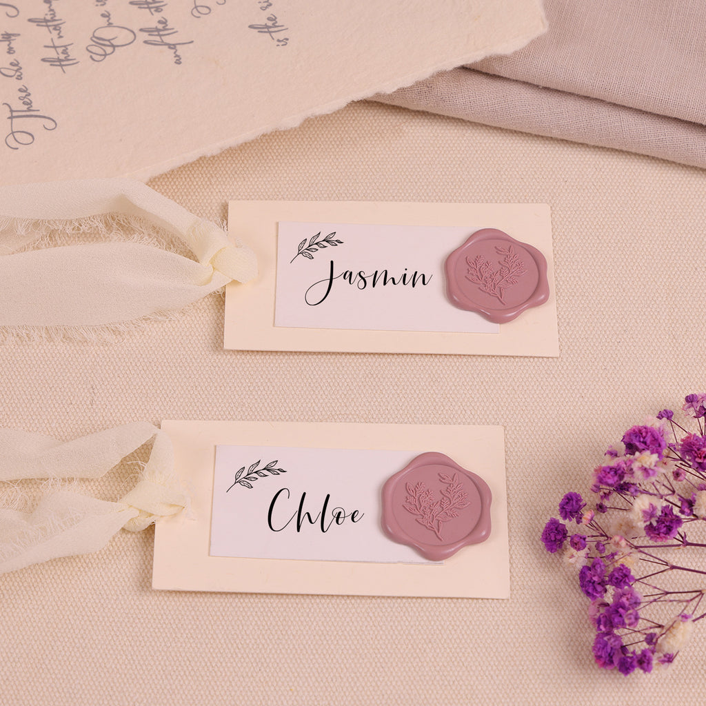 Wax Seal Stickers - Eucalyptus Wedding Invitation Envelope Seal Stickers, 50 Pcs Self- Adhesive Dusty Mauve Stickers