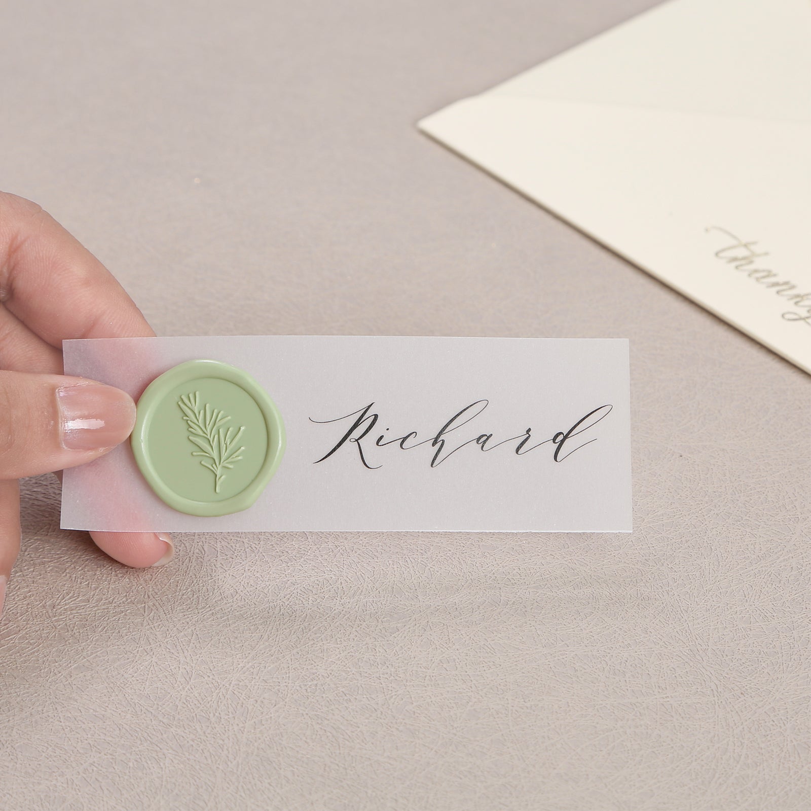 Wax Seal Stickers - Wedding Invitation Envelope Seal Stickers Self Adhesive Sage Green Stickers, Eucalyptus, 100pcs