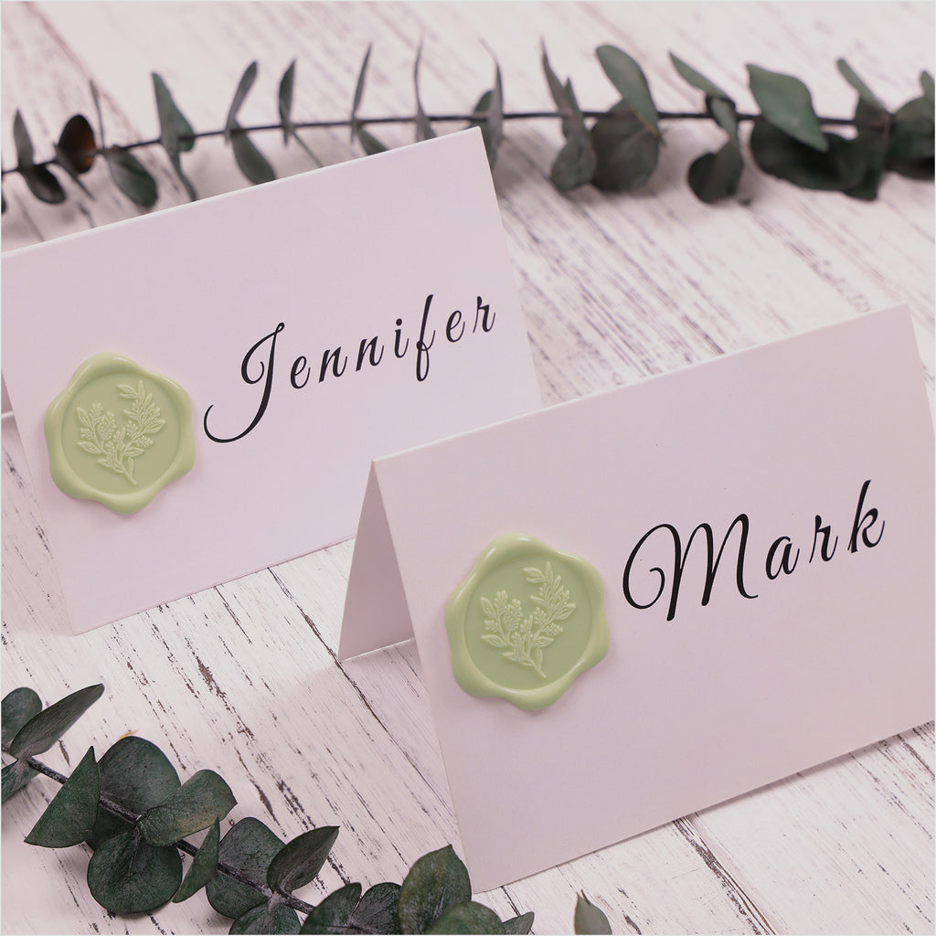 Wax Seal Stickers - Eucalyptus Wedding Invitation Envelope Seal Stickers, 50 Pcs Self- Adhesive Mint Green Stickers