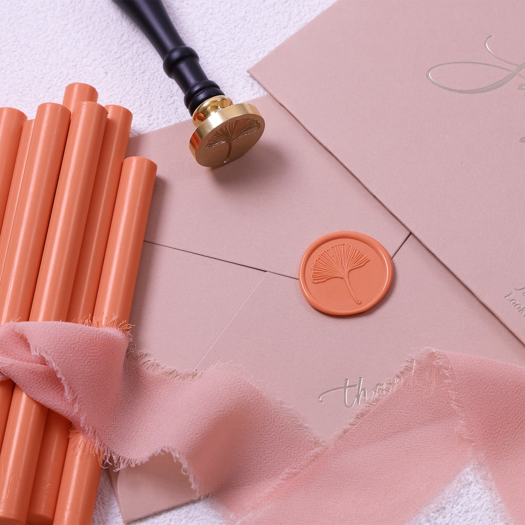 Coral Peach Sealing Wax Sticks, 8 Pack