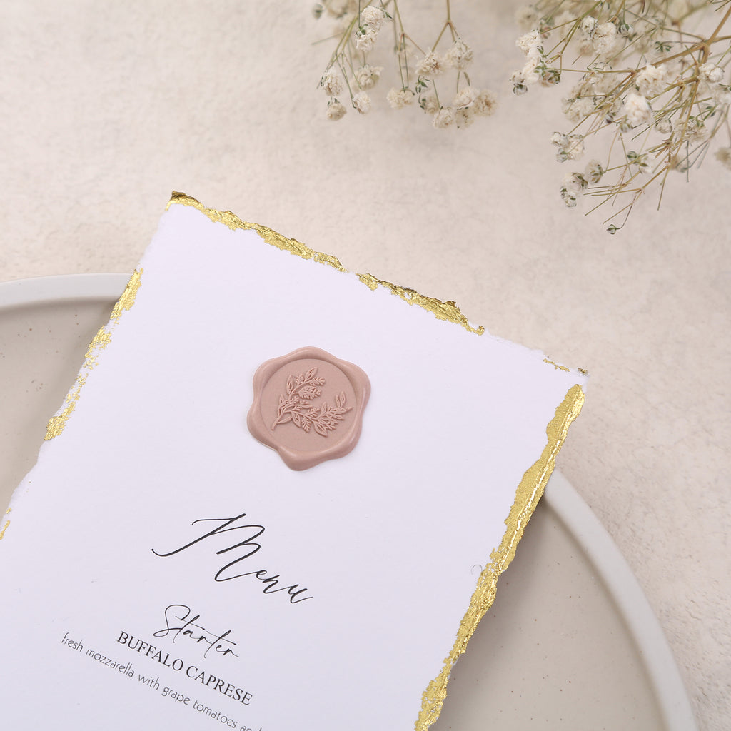 Wax Seal Stickers - Wedding Invitation Envelope Seal Stickers Self Adhesive Dusty Rose Stickers, Eucalyptus, 50pcs