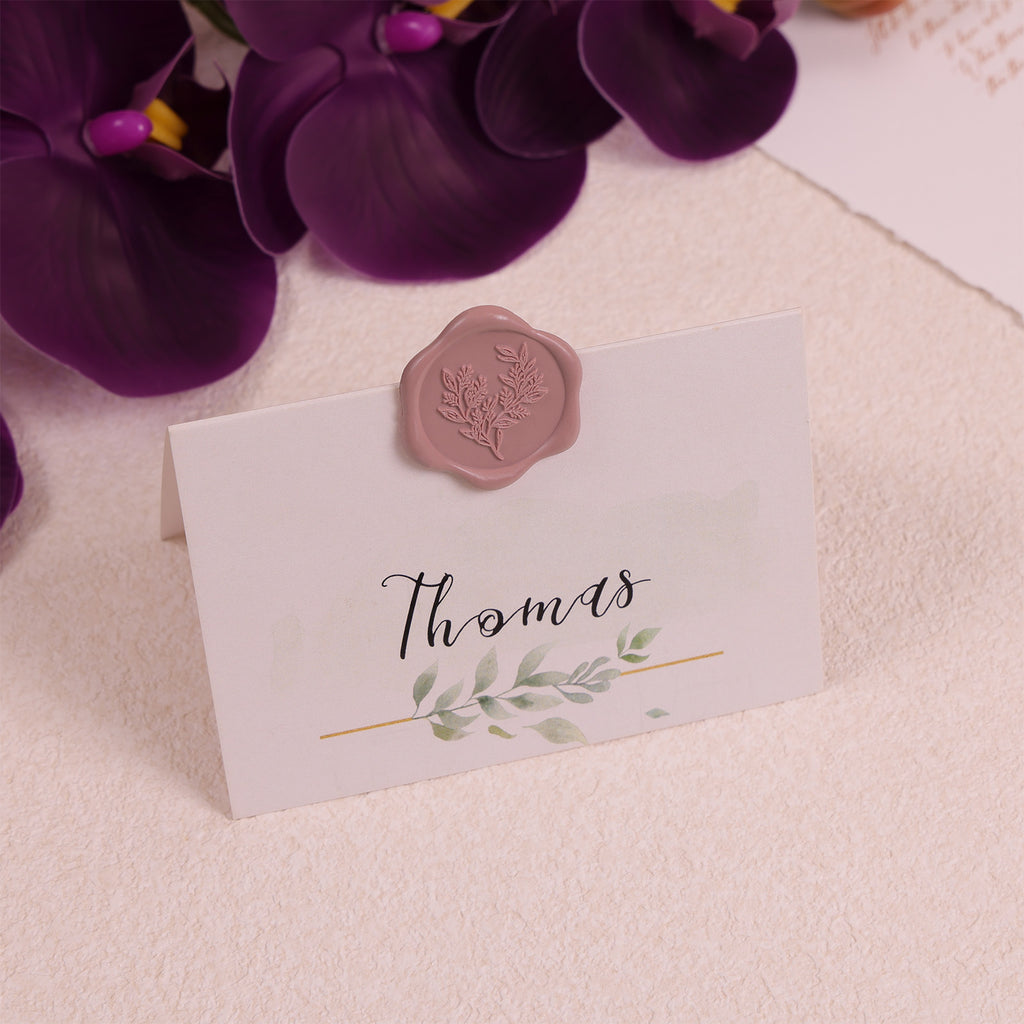 Wax Seal Stickers - Eucalyptus Wedding Invitation Envelope Seal Stickers, 50 Pcs Self- Adhesive Dusty Mauve Stickers