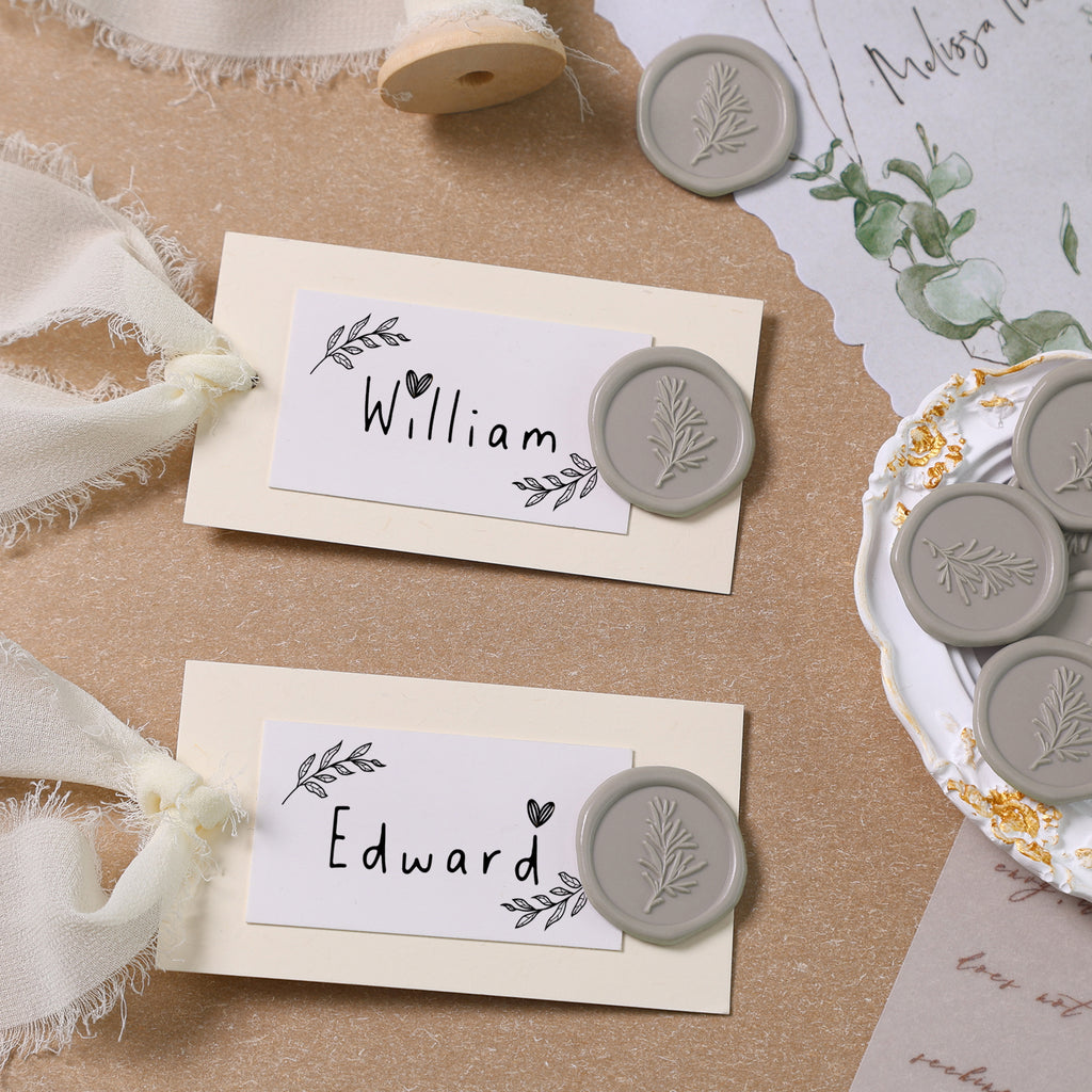 Wax Seal Stickers - Wedding Invitation Envelope Seal Stickers Self Adhesive Clay Stickers, Rosemary, 50pcs