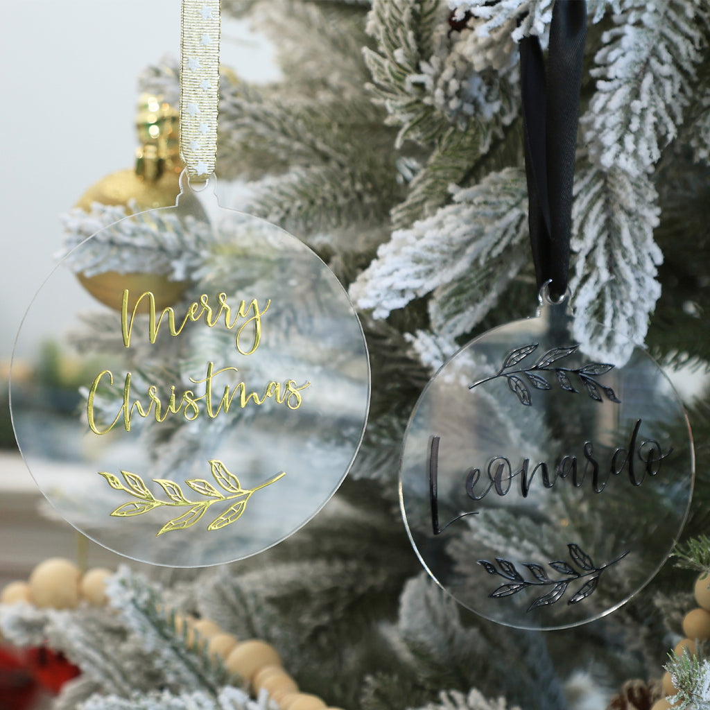 22 Pack 4'' Clear Round Acrylic Christmas Ornament 2024, 3mm Extra Thick DIY Blank Christmas Bauble Tree Decoration