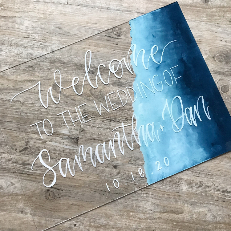 clear acrylic sign for wedding crafts