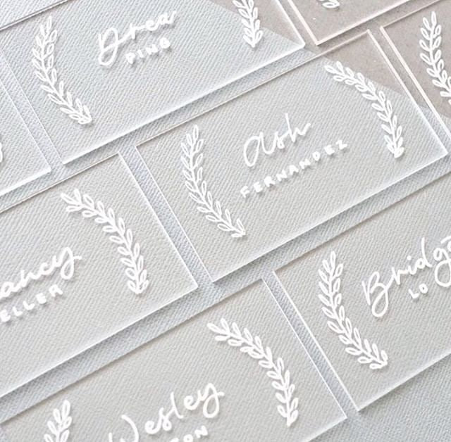 clear blank acrylic place cards