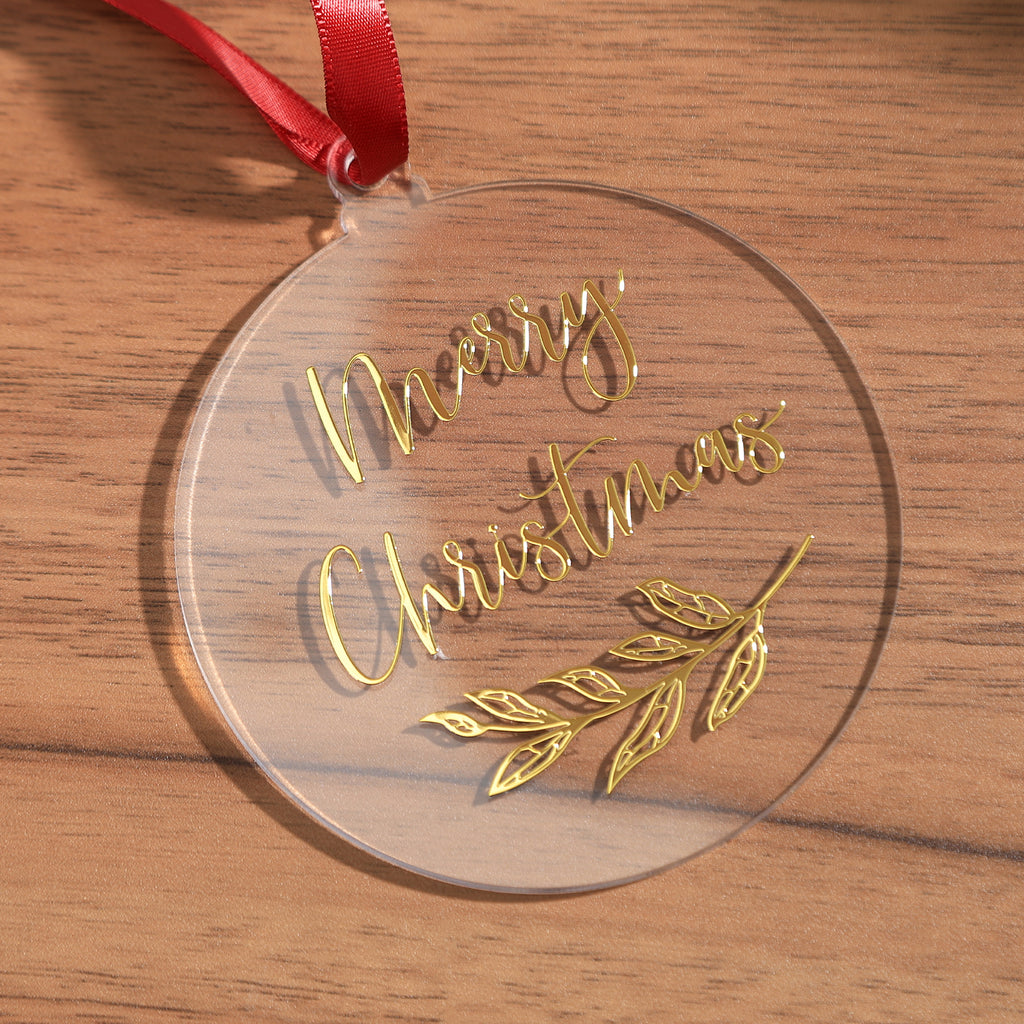 18 Pack 3.5'' Clear Round Acrylic Christmas Ornament 2024, 3mm Extra Thick DIY Blank Christmas Bauble Tree Decoration