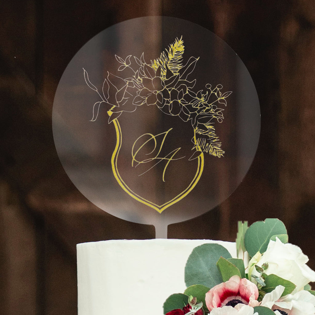 Initials Wedding Single Layer Acrylic Cake Topper – Cake Topper Warehouse