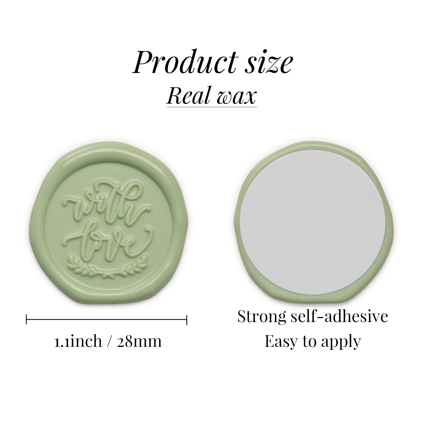 Wax Seal Stickers - Wedding Invitation Envelope Seal Stickers Self Adhesive Sage Green Stickers, 100pcs