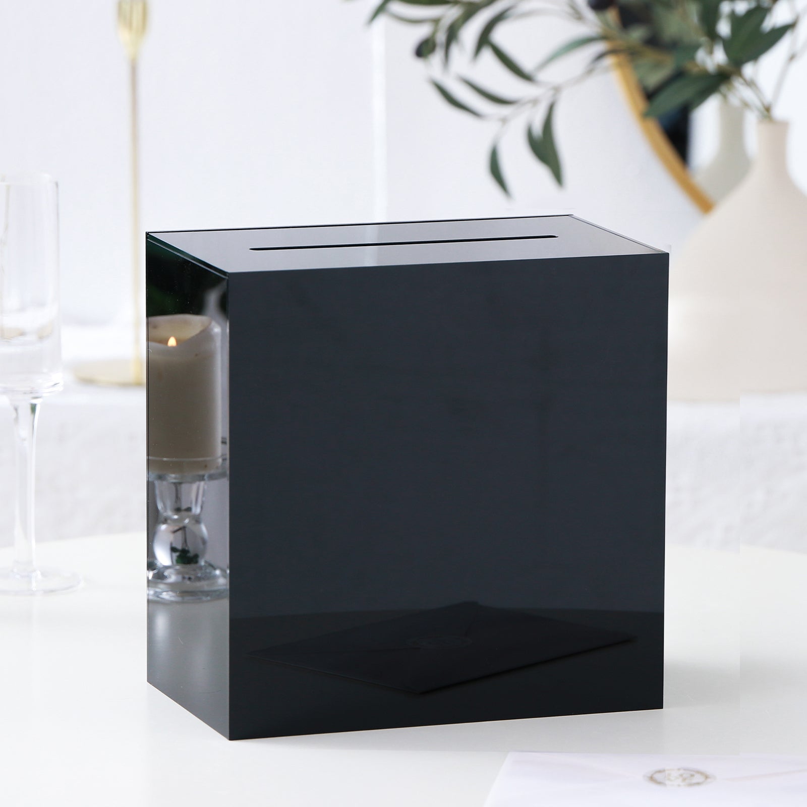 Acrylic Card Box, Black / No Print