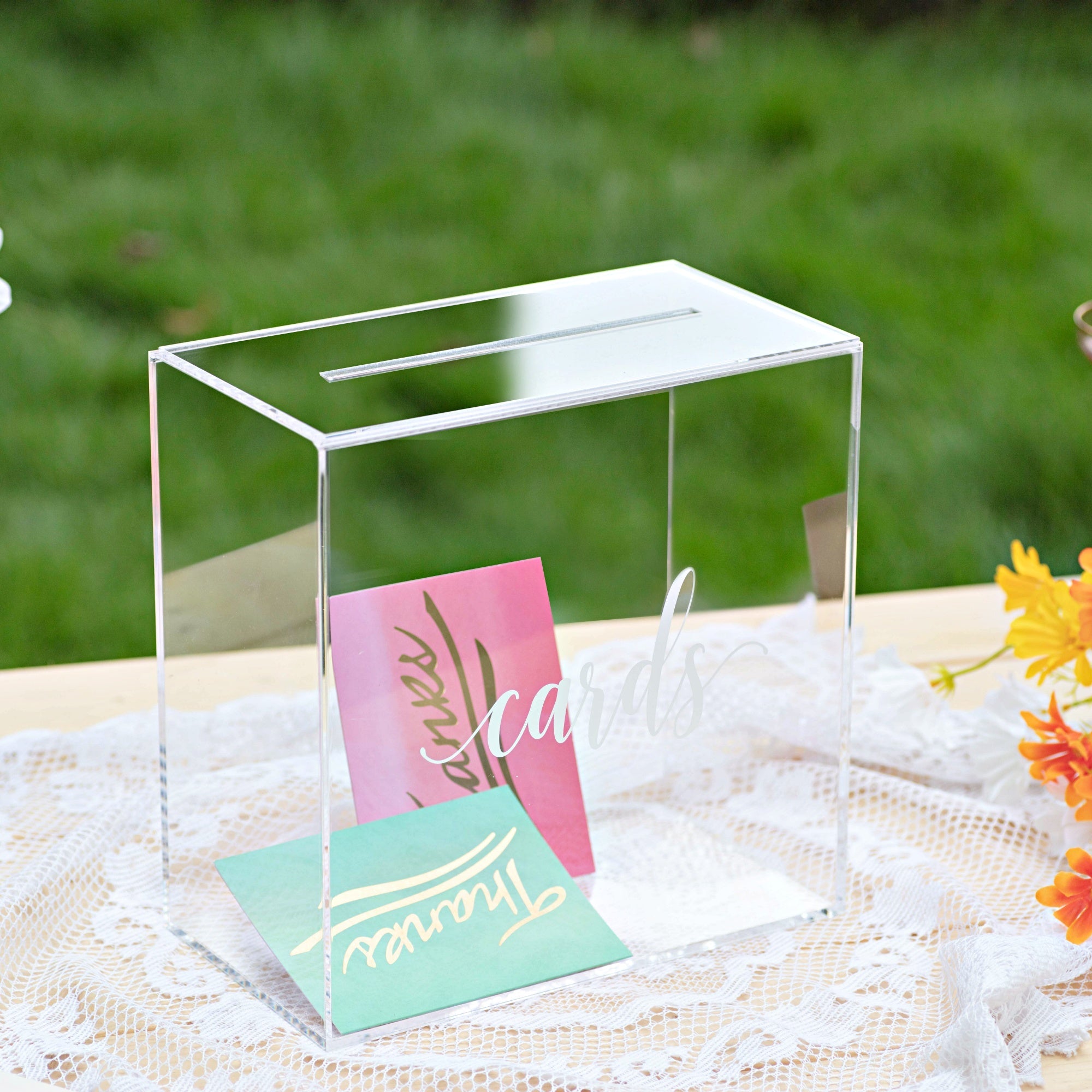 Acrylic Card Box, Clear / No Print