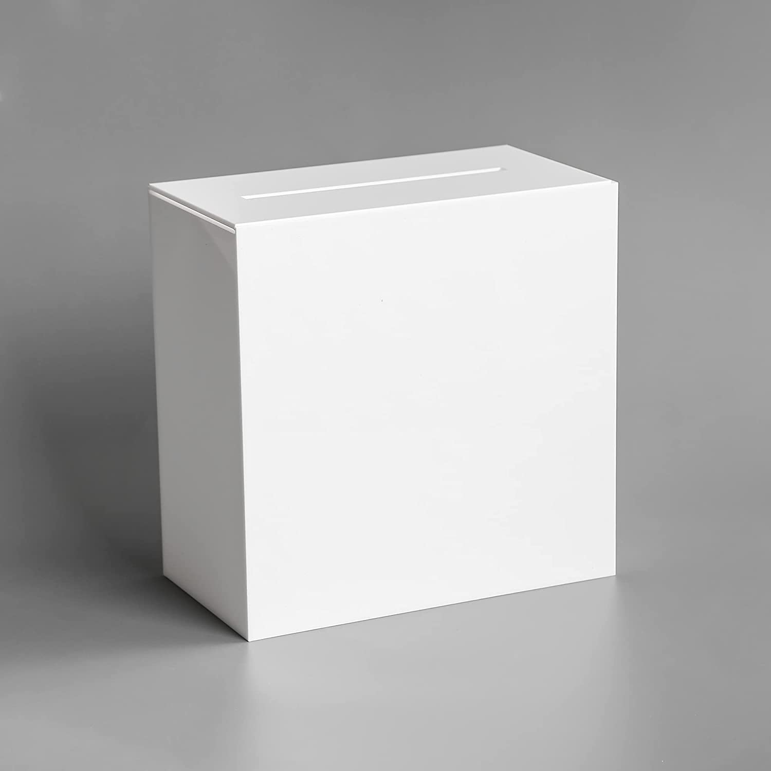 Acrylic Wedding Card Box, White / Black Print