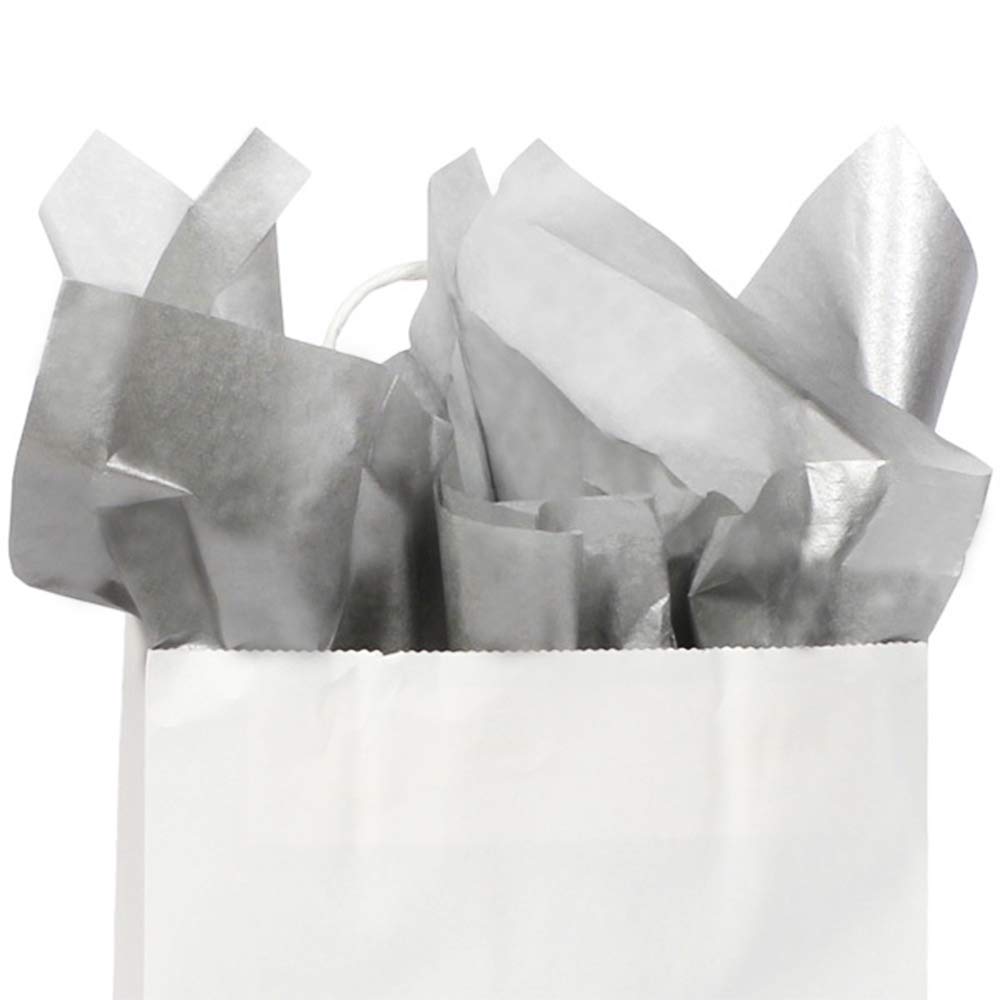 Metallic Gift Wrap Tissue Paper - Metallic Silver Tissue Paper