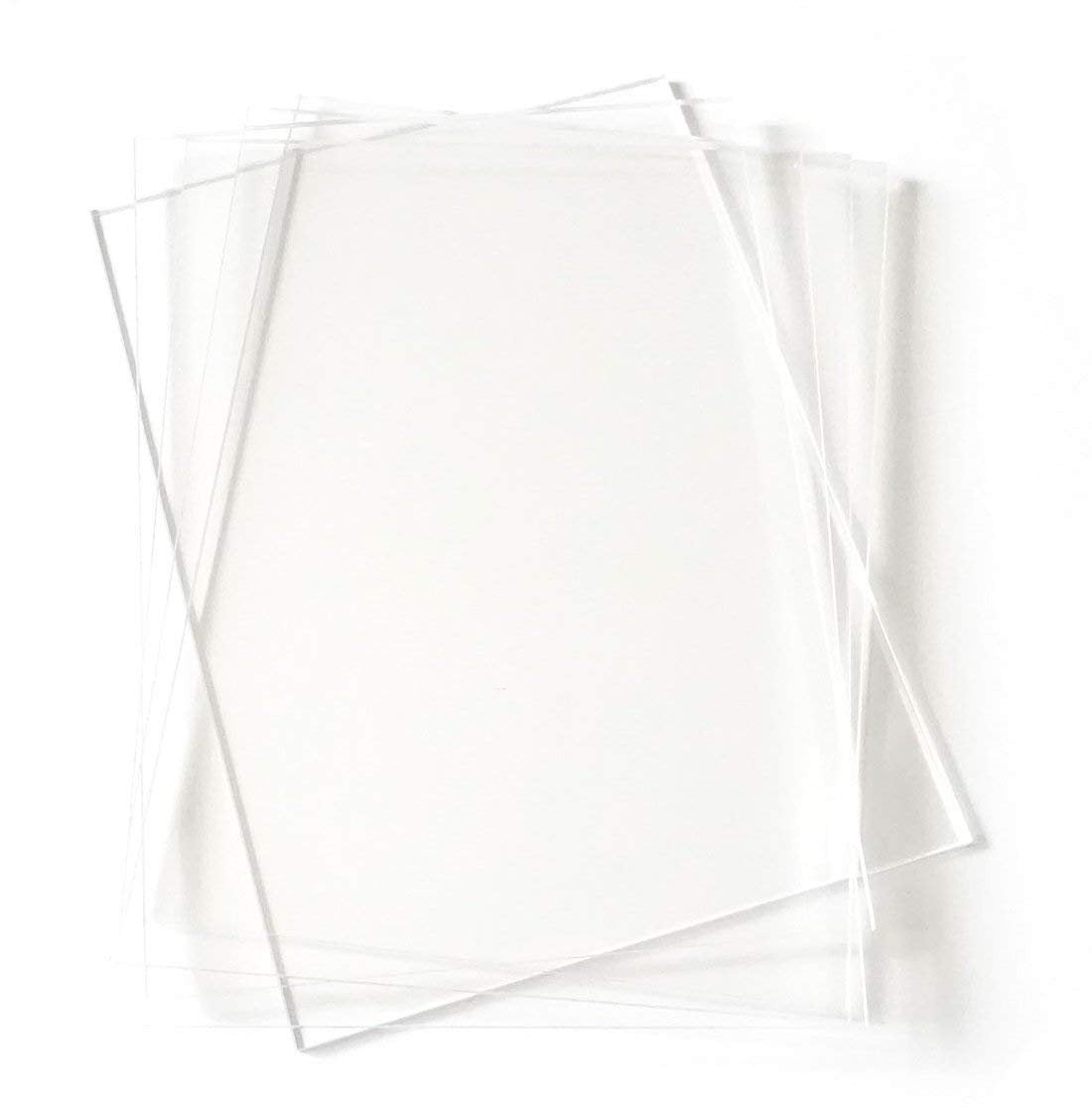 5x7" Clear Acrylic Blanks & Walnut Wood Stand, Set of 12