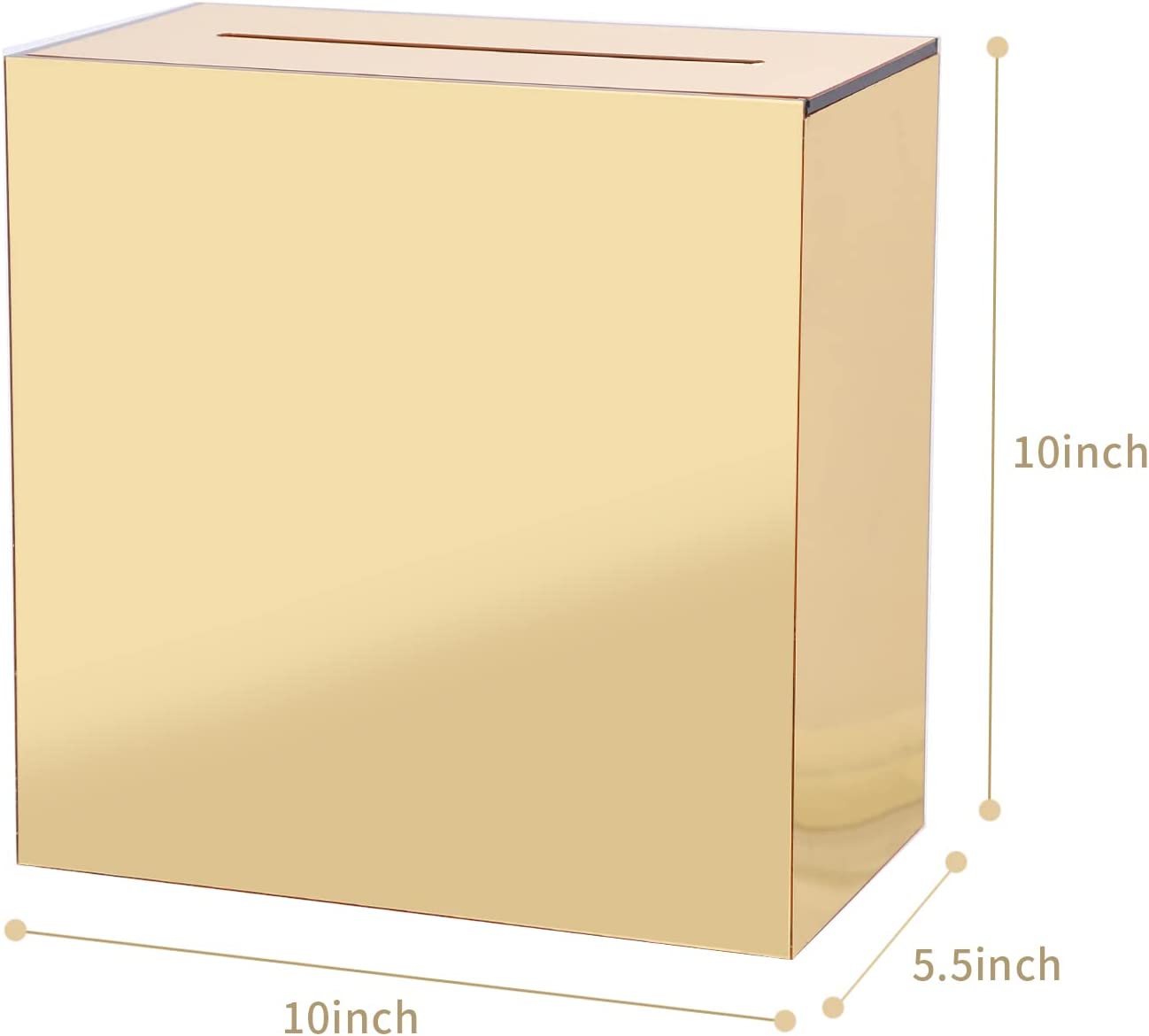 Acrylic Card Box, Gold Mirror / No Print