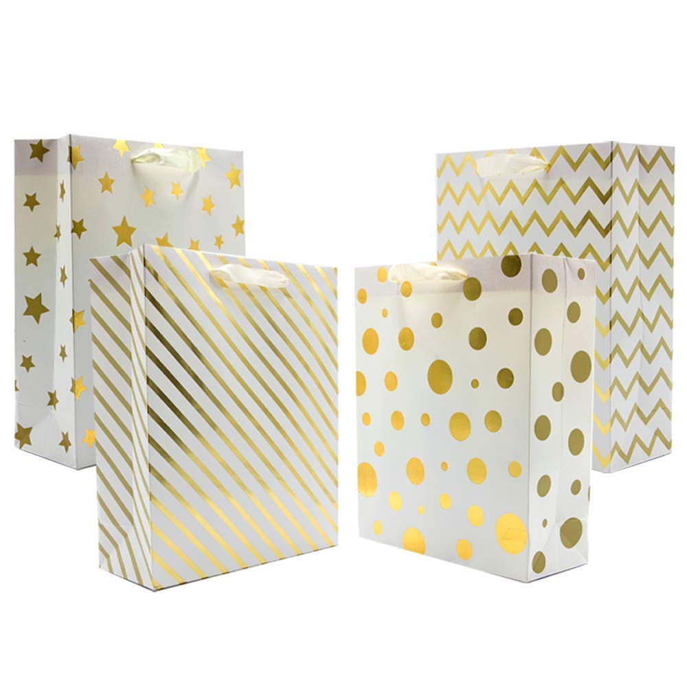 Assorted Gold Foil Metallic Gift Bags