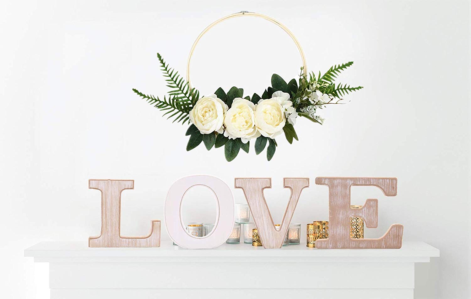 Rustic Wood Love Sign | Free Standing Wooden Block Cutout Letters | Sweet Love Decorative Signs