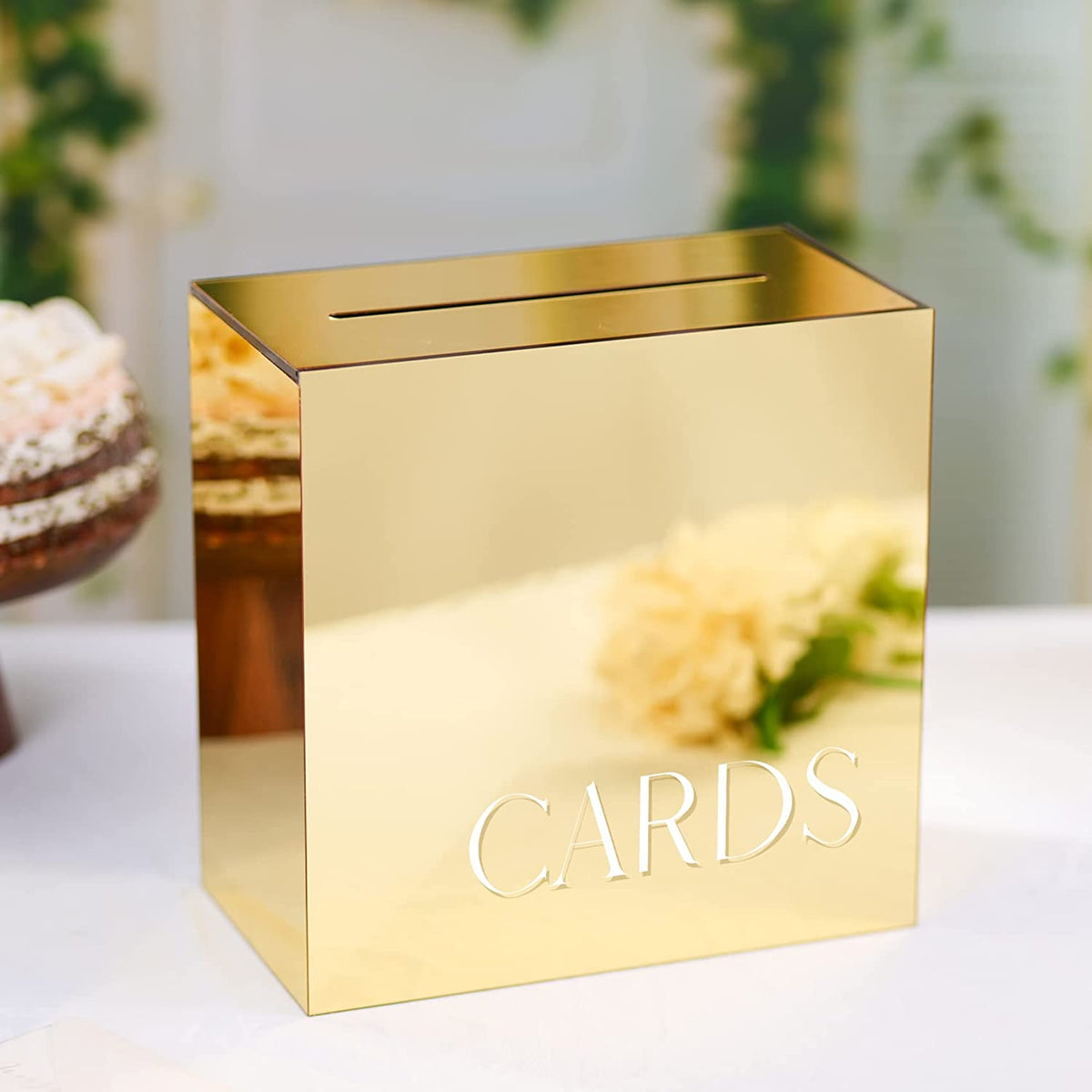 Acrylic Wedding Card Box Led String Light Clear Gift Box - Temu