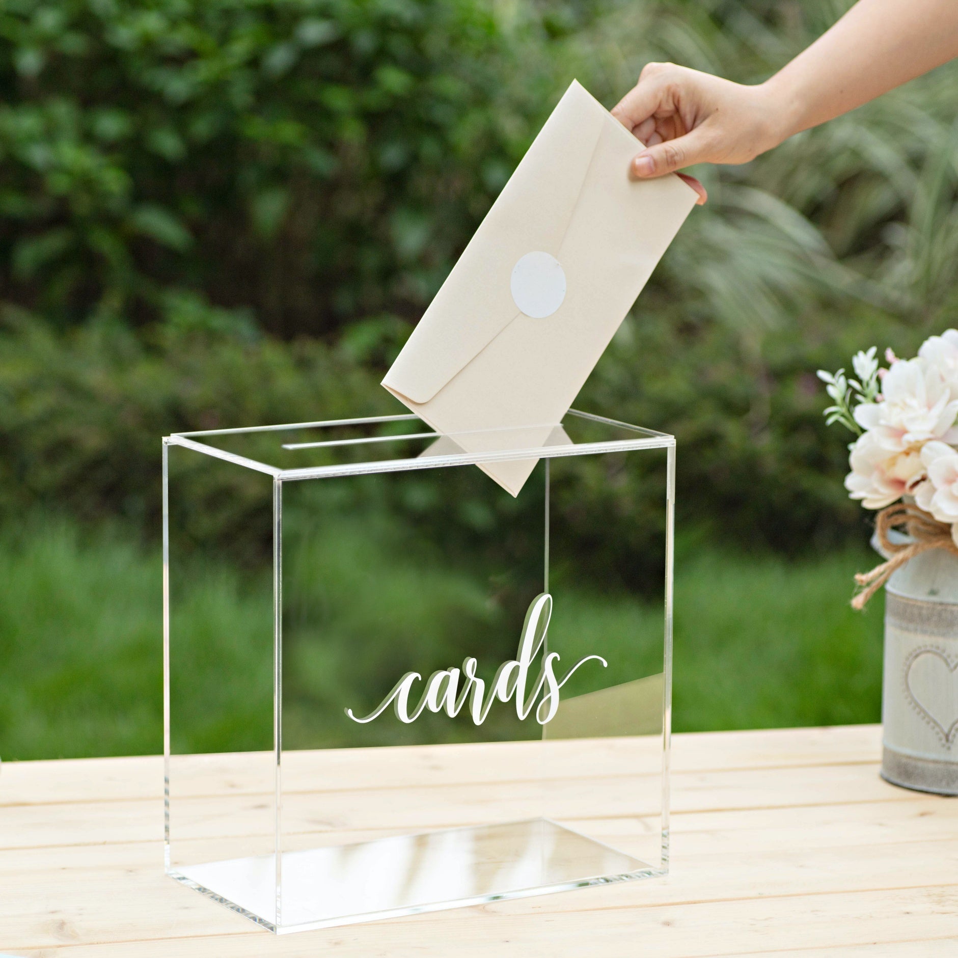 Acrylic Card Box, Clear / No Print